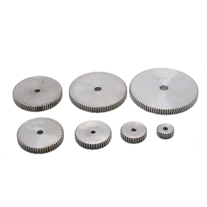 Spur Gears Pinion Gear 1 Mod Transmission Gear With Step 12T-59T Teeth 45# Steel