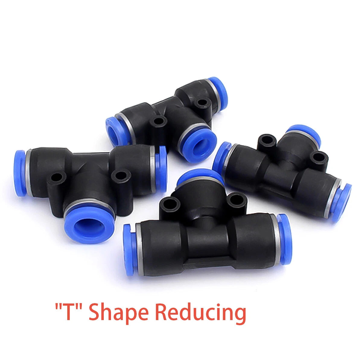 Push-In Hose Fittings — Straight, T-Shape, X-Shape & Reducing Connectors (4mm–16mm)