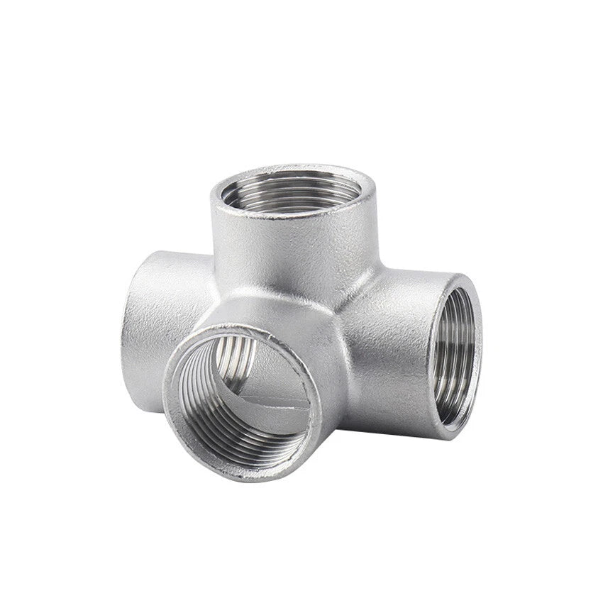 Stainless Steel BSP Female 3-Way & 4-Way Pipe Fitting Connectors