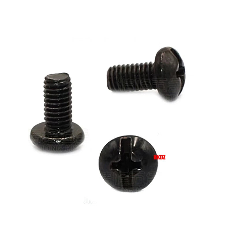 10#32 Phillips Pan Head Machine Screws – Black Zinc Carbon Steel, Round Head, 3/8” 1/2” 1.5”