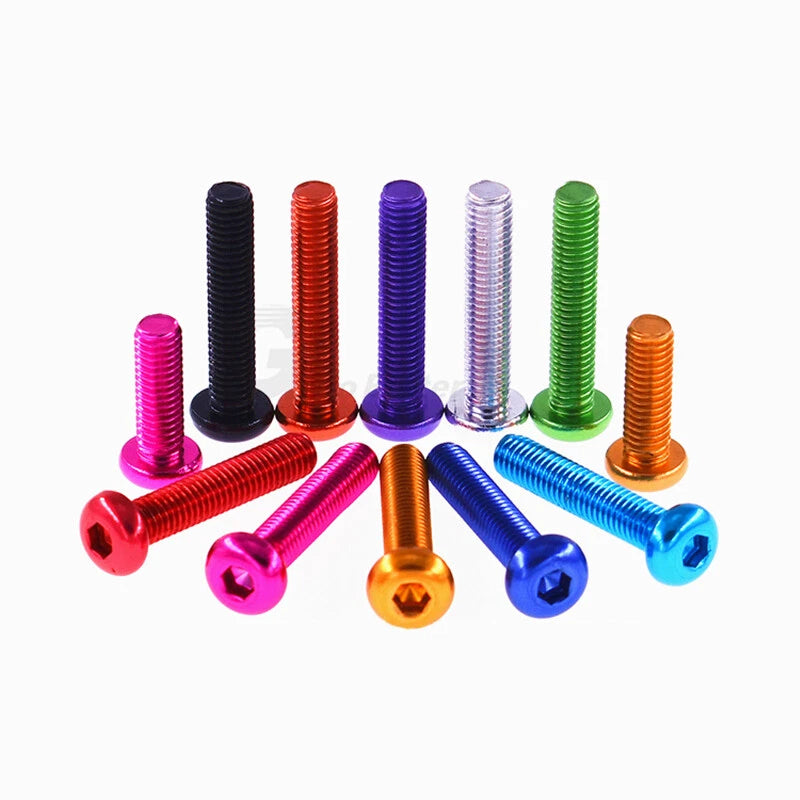Hex Socket Screws Pan Head Color Aluminum Alloy M4 6-14mm Round Machine Bolts
