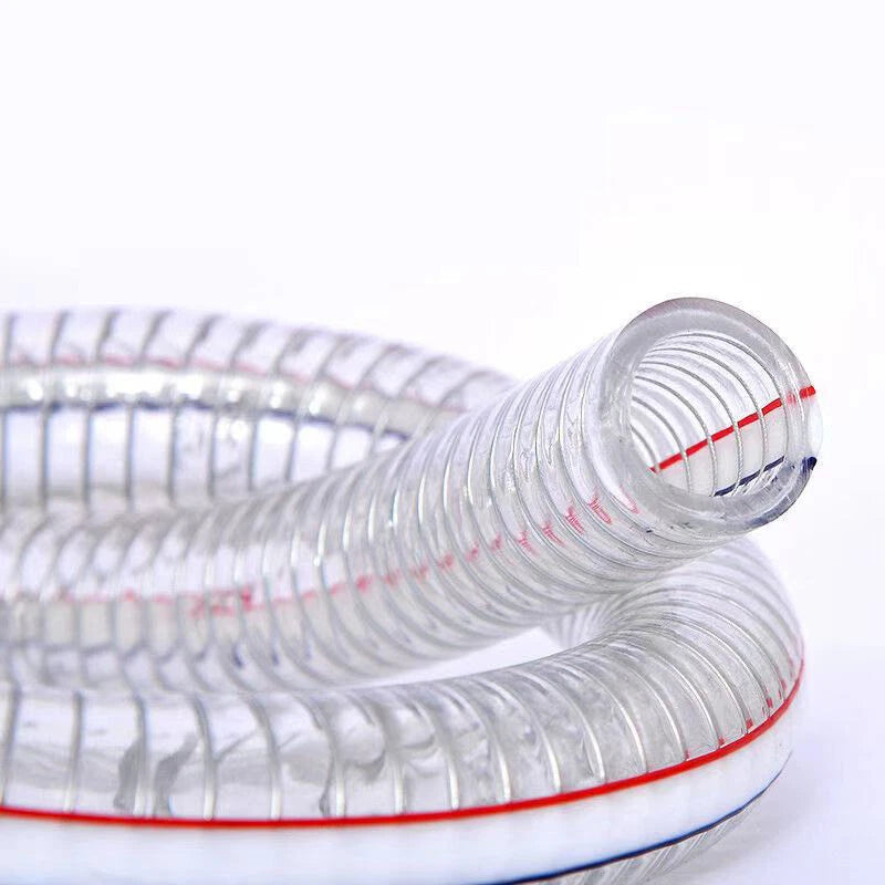PVC Steel Wire Reinforced Clear Flexible Hose — Non-Toxic, Oil & Water Safe
