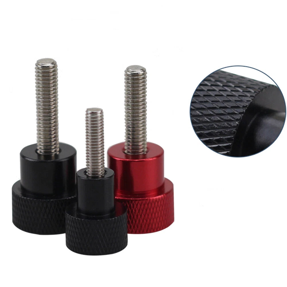 M6 Knurled Thumb Screws with collar High Type Stainless Steel Red, Black, Silver