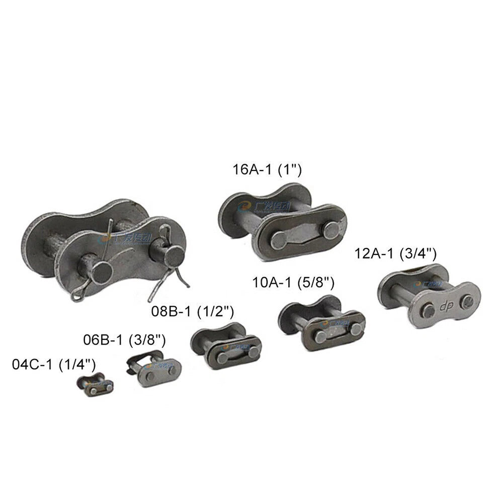 #25 - #200 Simplex/Duplex Roller Chains Full/Half Connecting Links Pitch 1/4"-2"