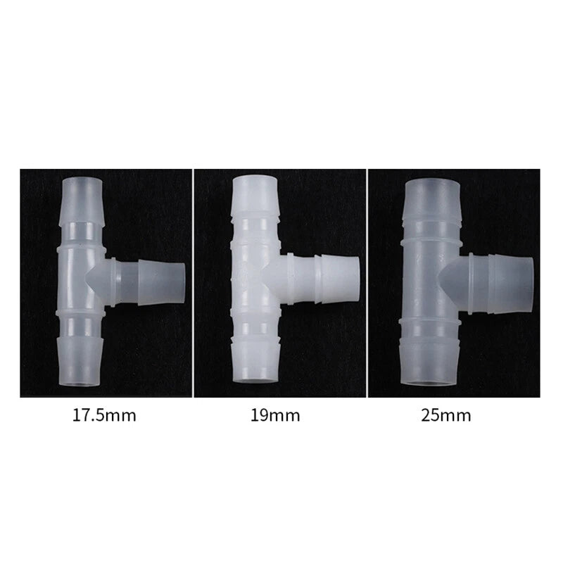 T-Type Barbed Hose Connector — Plastic Elbow Joiner for Air, Fuel & Water Lines