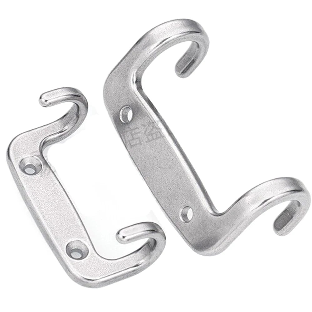 Stainless A2 Double Hook Coat Hooks Door Bathroom Bedroom Dress Clothes Hangers