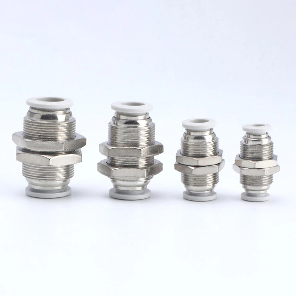 Pneumatic Bulkhead Push-Fit Connector Fitting | Inline Airline Tube Fitting