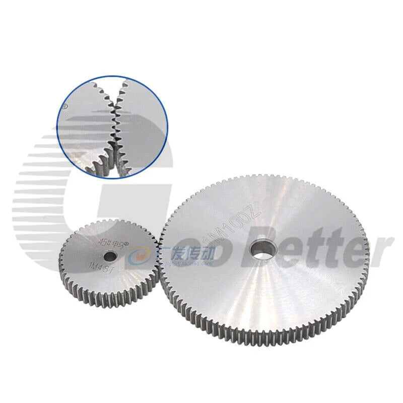 2/2.5/3/4/5 Mod Spur Gear 10T-90T 45# Steel Pinion Gear Metal Gear Thick 20-40mm