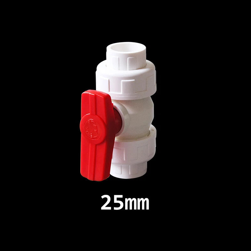 White PVC Ball Valve Double Union Solvent Weld Pipe Fittings Pond Tank 20-110mm