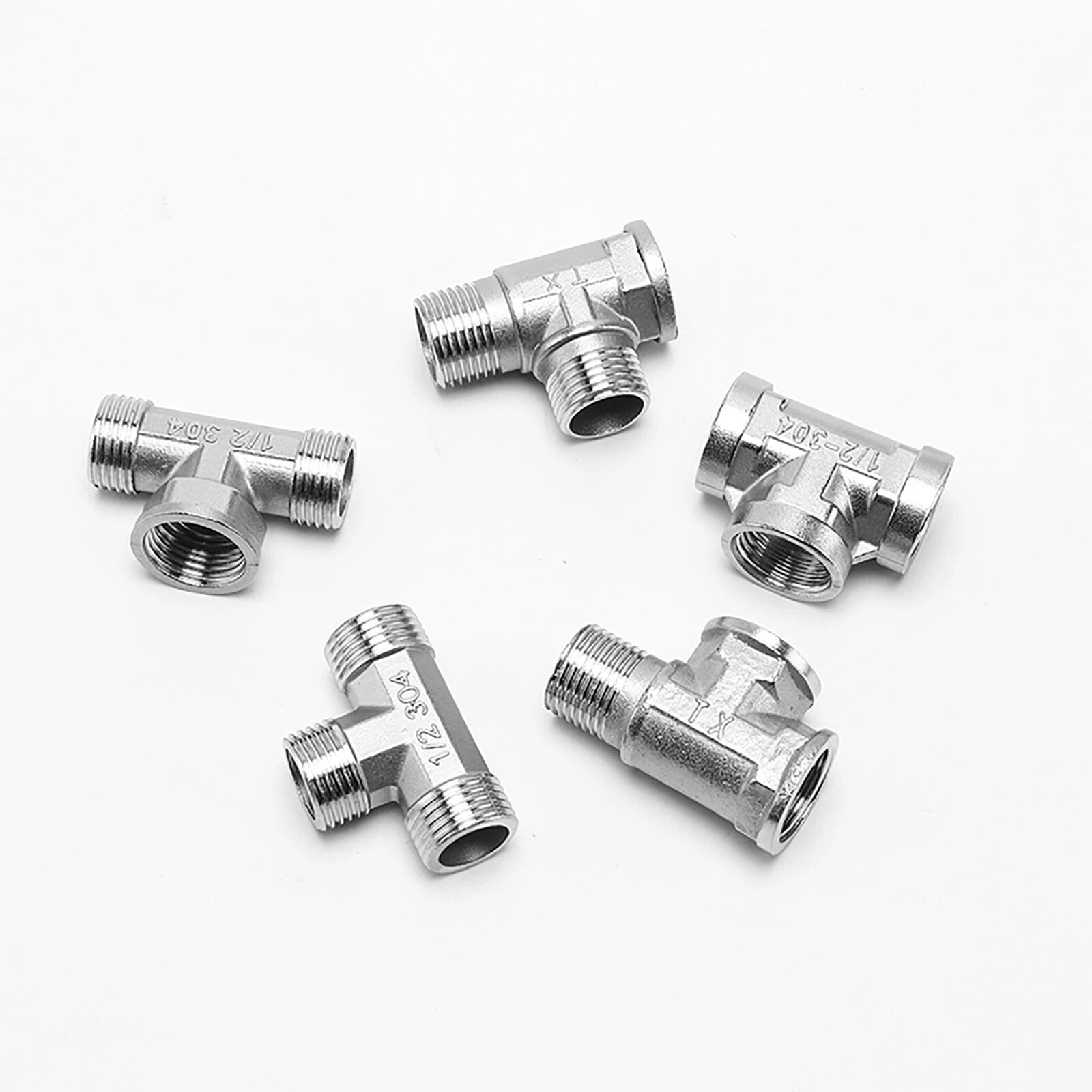 201 Stainless Steel Pipe Tee Fittings — NPT Equal & Reducing Tee Connectors (1/2", 3/4", 1")