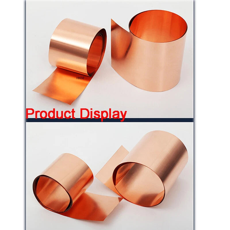 99.9% Pure T2 Copper Roll Metal Sheet Foil Plate Strip Thick 0.05mm/0.1mm-1mm