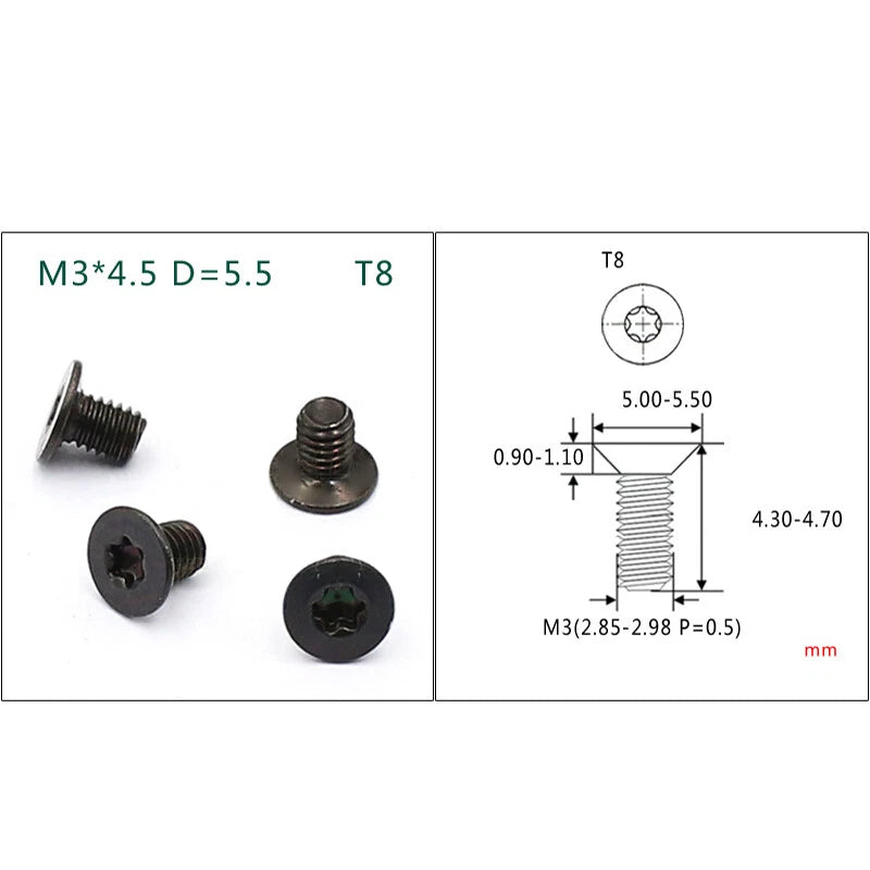 Torx Flat Head Machine Screws M1.6 M2 M2.5 M3 — T5 to T15, Multiple Finishes