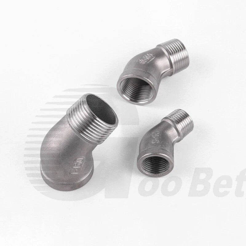 Stainless Steel 45° Elbow Pipe Fitting | 1/4"-2" BSP Male Female Thread | 304 SS Equal Elbow