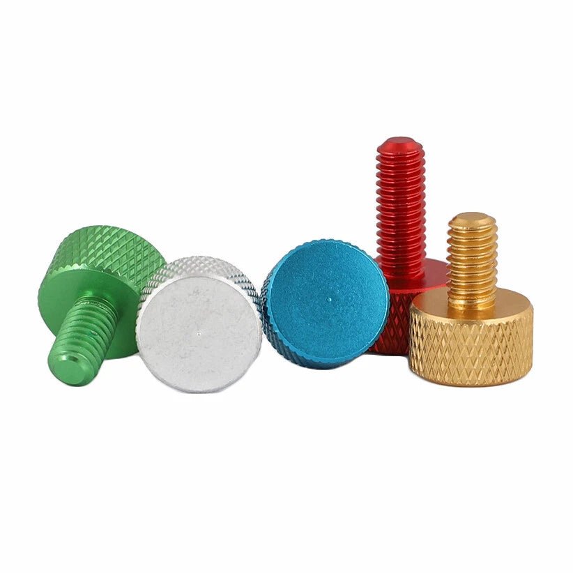 M3 Colored Aluminum Knurled Thumb Screws — 4 Lengths, 10 Colors, Hand - Turn Knob Bolts - HomeDIYer