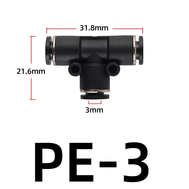 3 4 6mm Pneumatic Push Fit Straight Elbow T-Piece Connector Air Water Lines Hose