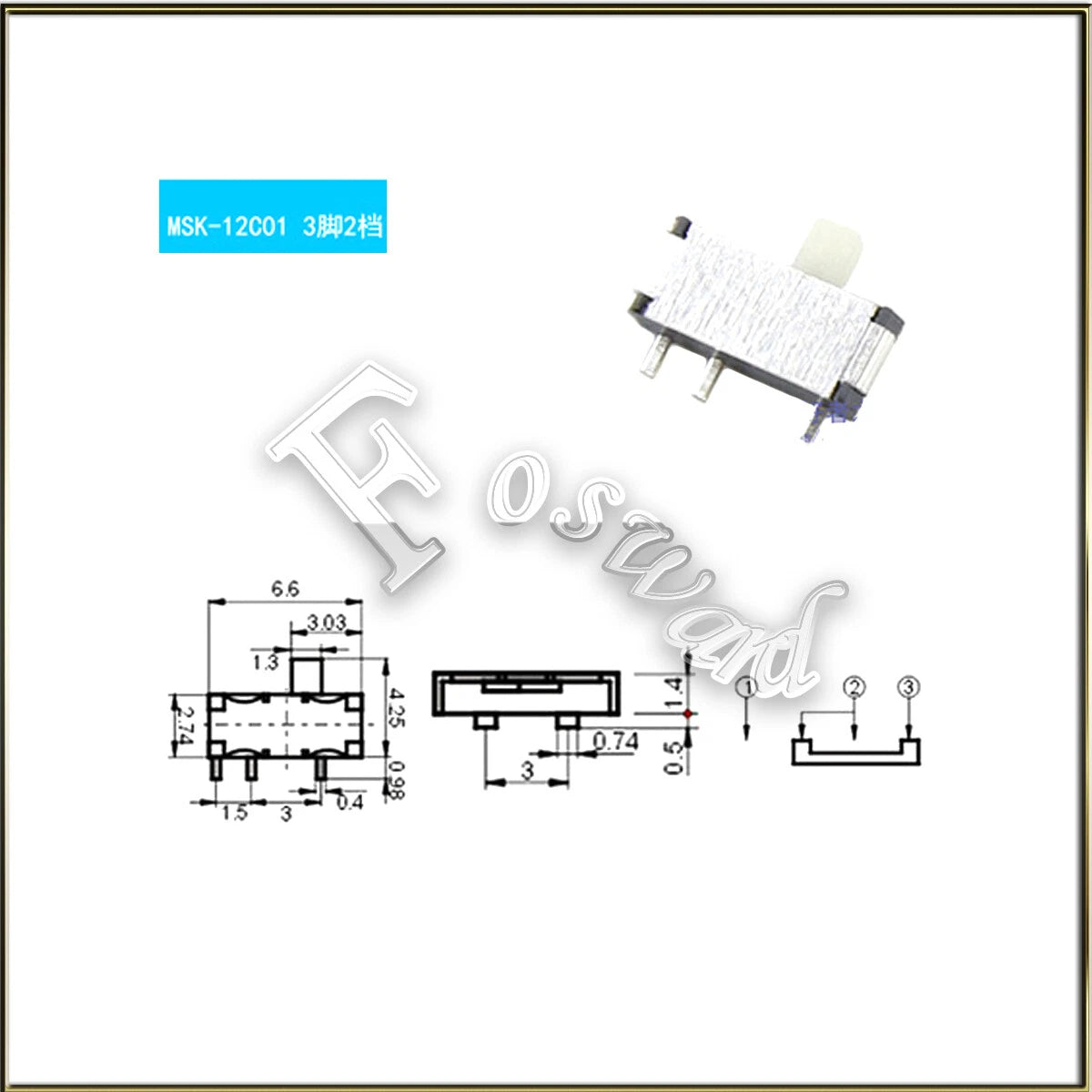 Mini Slide Switch SPDT 2/3-Position — 3/4/6 Pin PCB Micro Toggle Switch