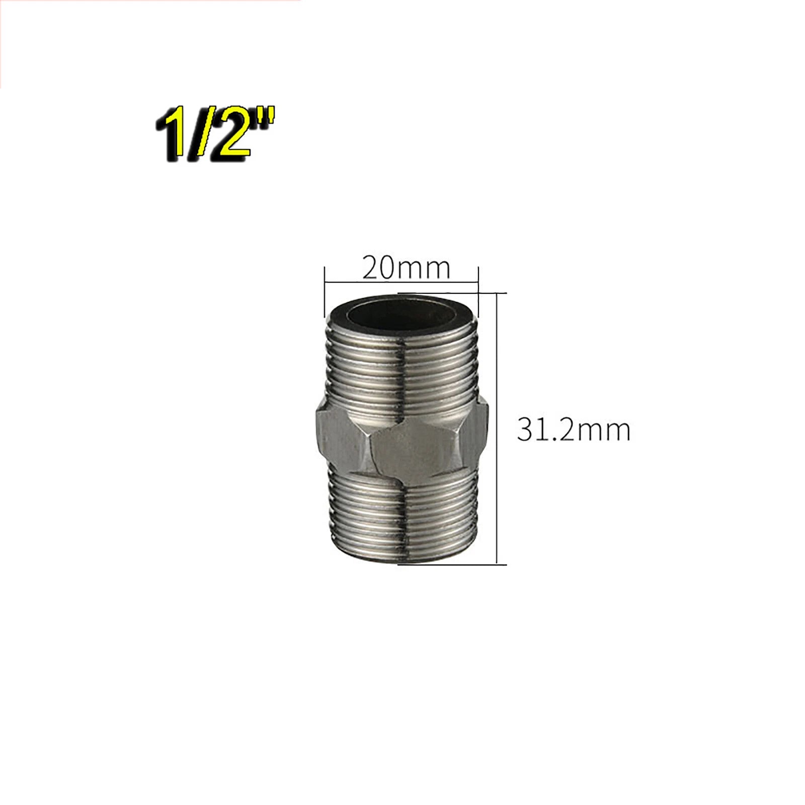 304 Stainless Steel Male to Male BSP Pipe Fitting Adaptor — Equal & Reducing Straight Connector