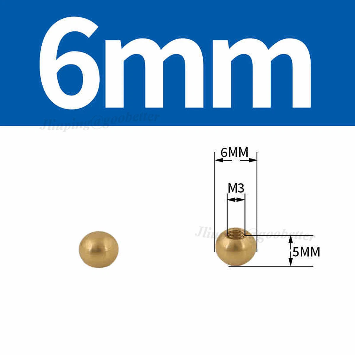 Brass Ball Cap Nuts – Lamp Finial Screw Caps, Female Thread M3 to M12, Ball Diameter 6–25mm