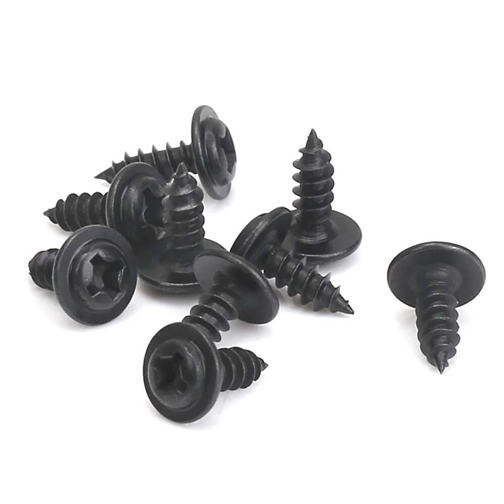 Black Phillips Flanged Head Self Tapping Screws – M1.2–M5 Carbon Steel