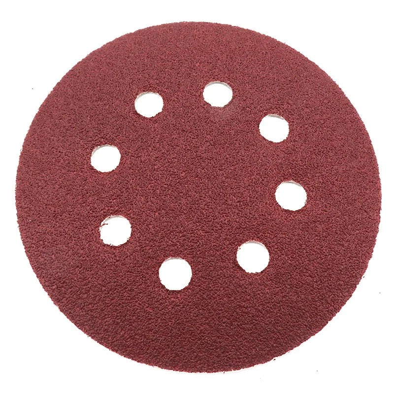 125mm 225mm Red Sanding Discs Hook Loop Sandpaper Pads 8 Hole Grit 40 - 2000