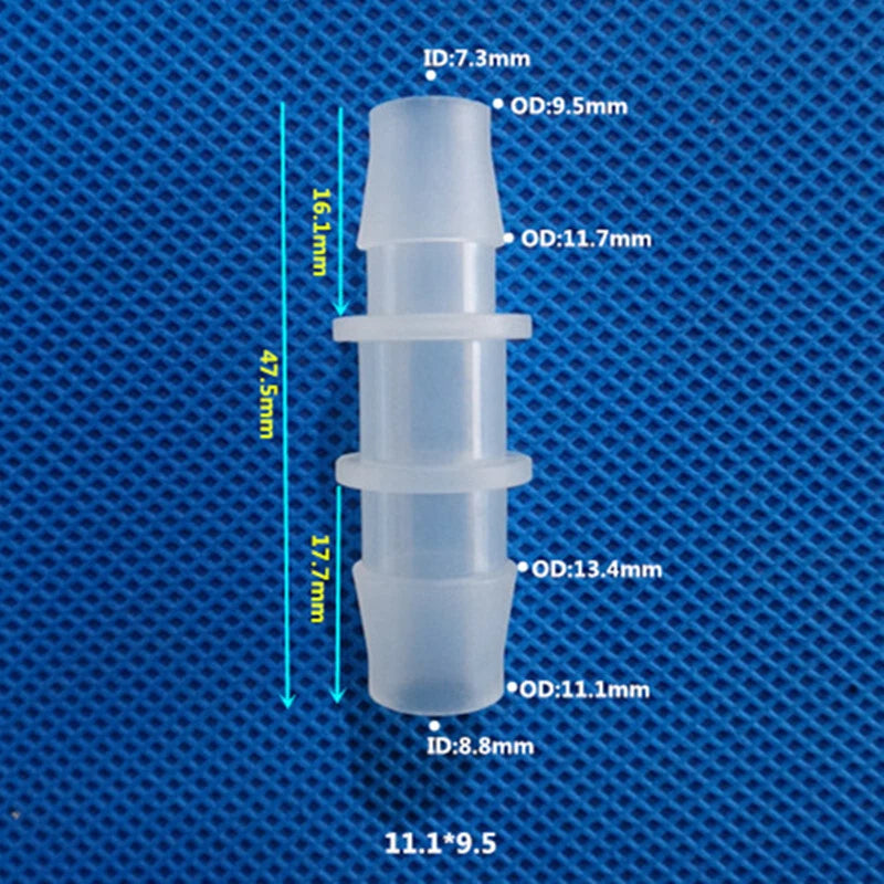 Straight Reducing Hose Barb Connector | 11.1mm–25mm to 3.9mm–20mm