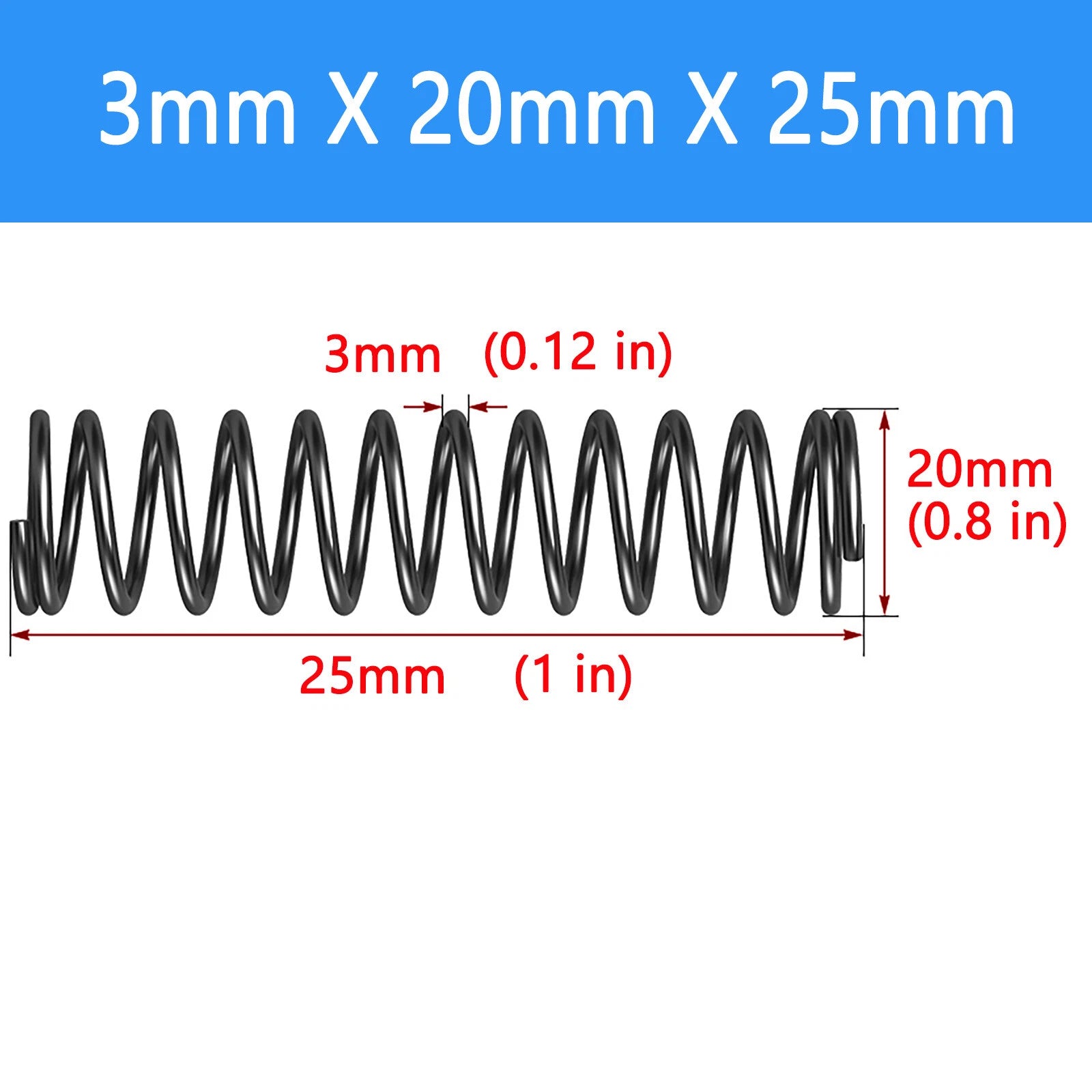 Springs Compression springs Extension spring Blank Wire diameter 3mm 6mm