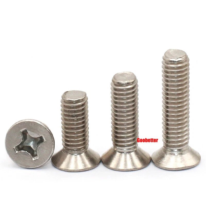 304 Stainless Steel Phillips Flat Head Machine Screws M1–M6 | Countersunk Bolts - HomeDIYer