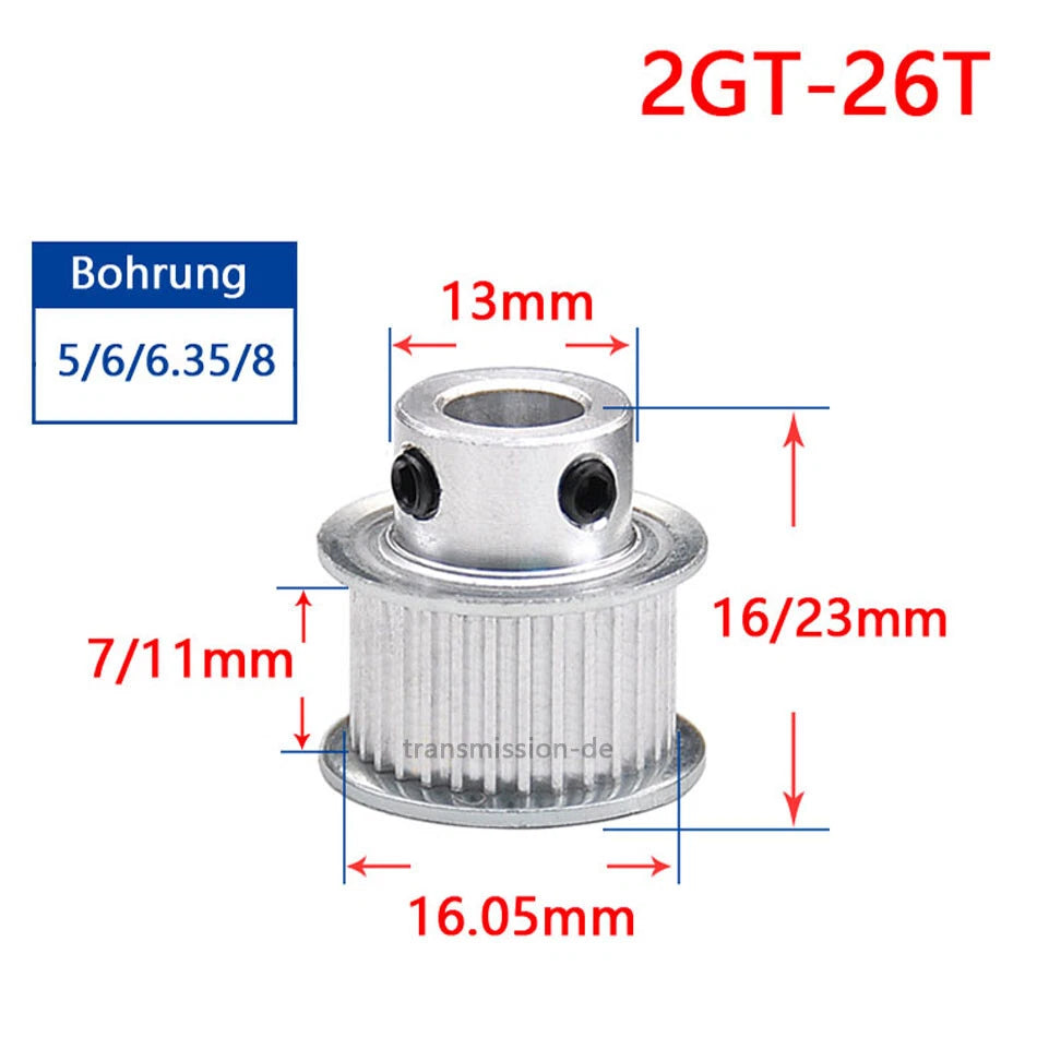 GT2 24T-72T Timing Belt Pulley Synchronous Wheel for 6mm 10mm Width Drive Belt