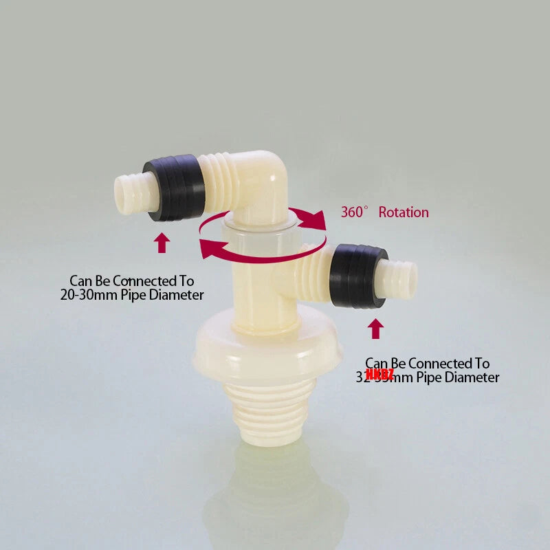 Washing Machine Drain Hose Connector — Tee, Elbow, Straight & Triple Fittings for Sink & Basin