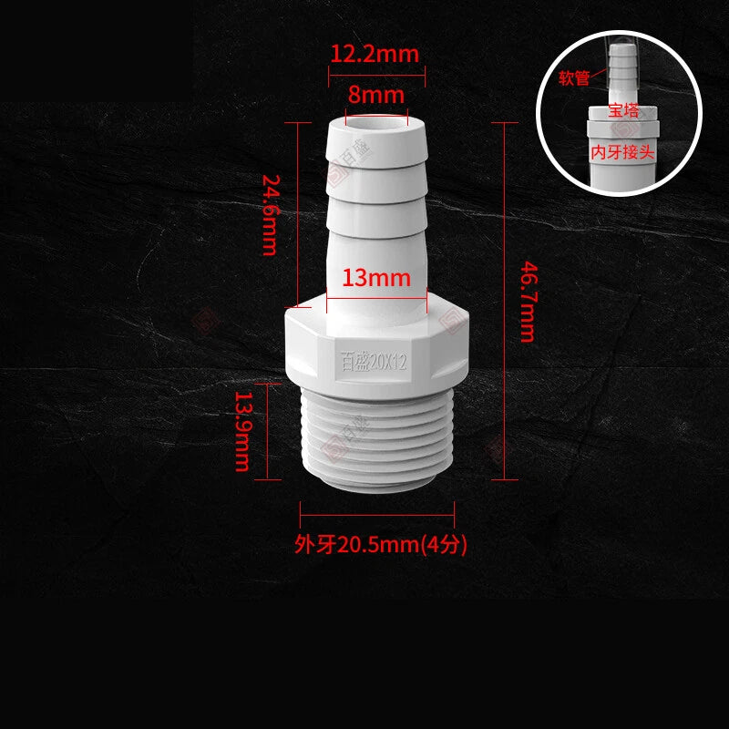 Hosetail Connector Fitting Barbed Male BSP Plastic Pond Pool Hose Pipe Adaptor