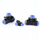 Nylon Pneumatic Reducer Tee 3-Way Connector Hose Tube Inline Push-In Fittings