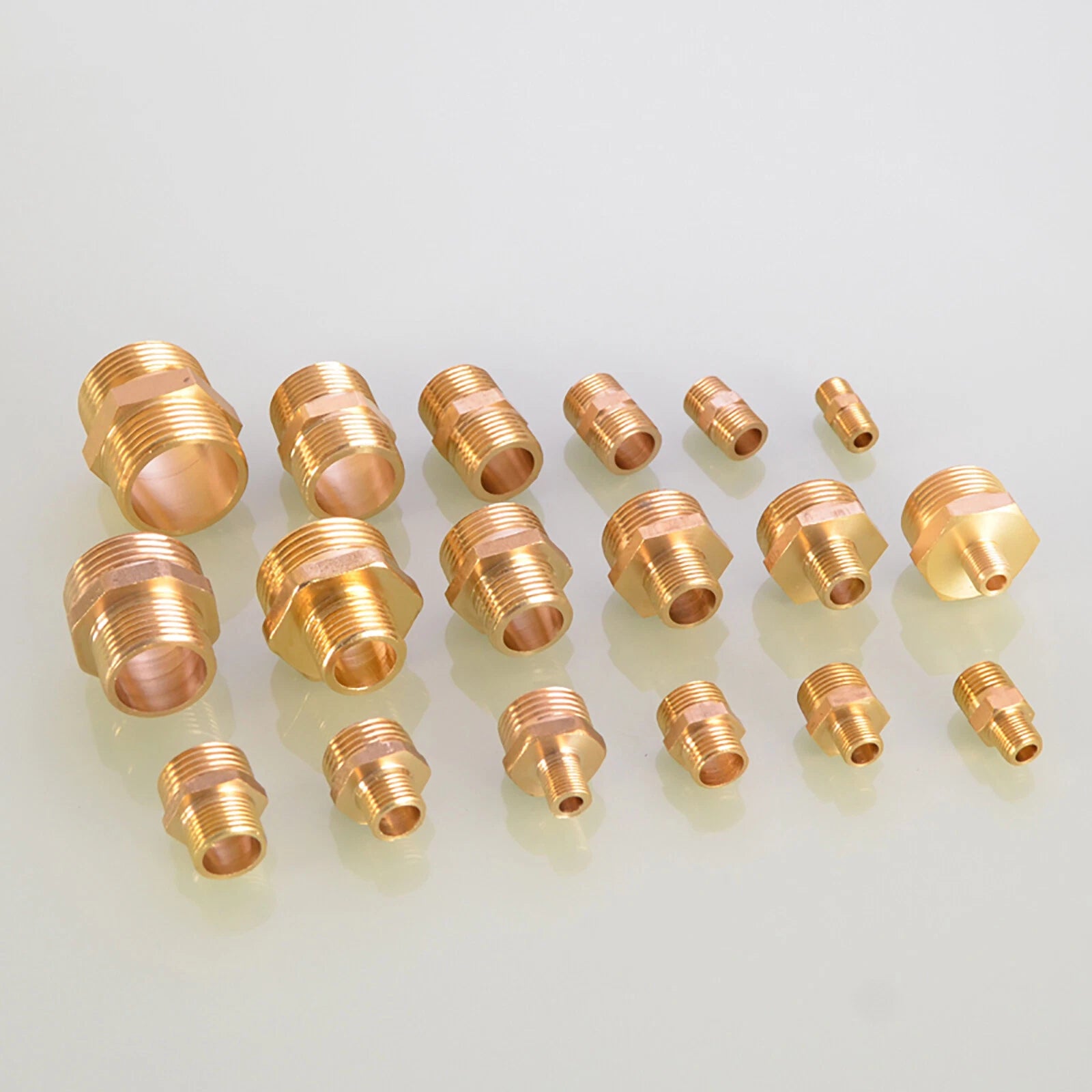 Brass Hex Nipple BSP Male to Male Pipe Fitting — Equal & Reducer