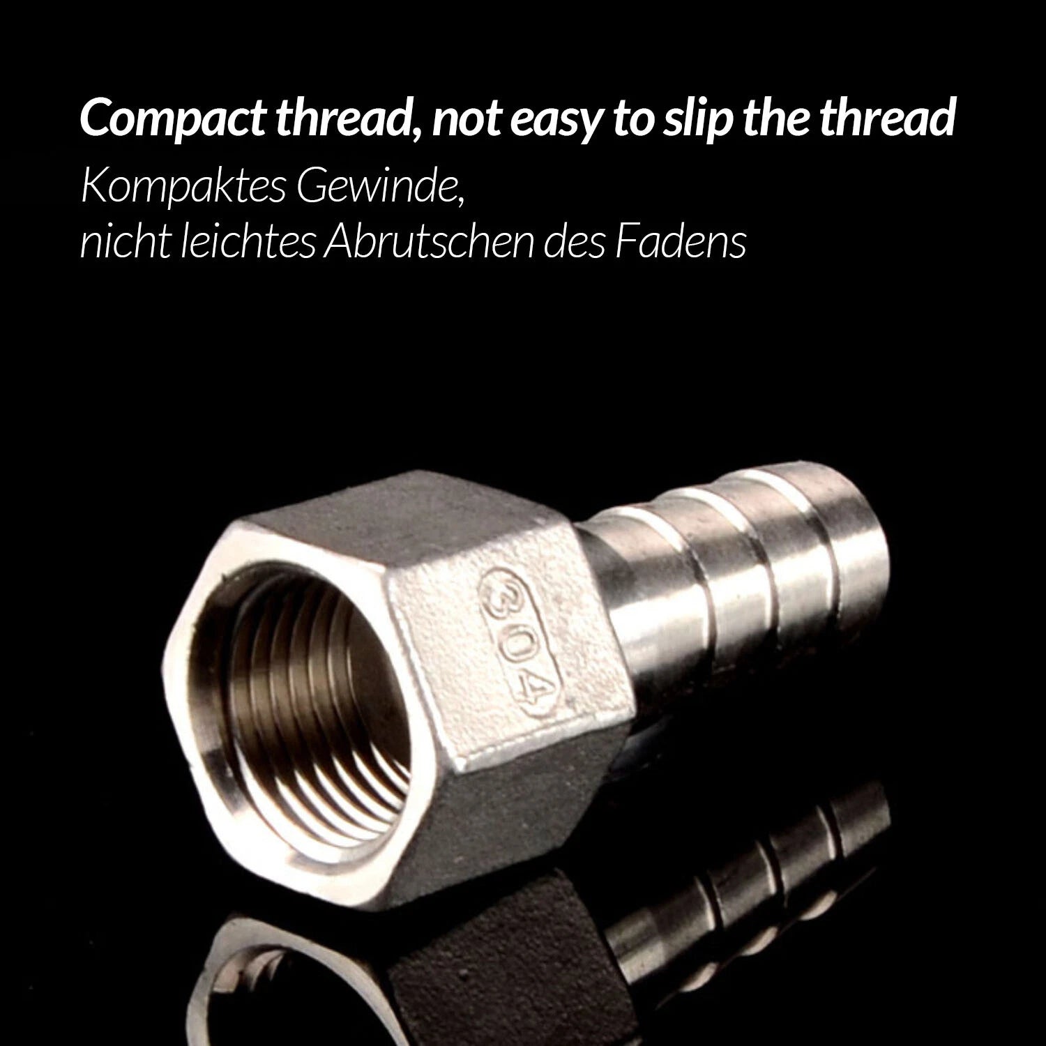 1/4" to 3/4" BSP Stainless Steel Female Fitting x Barb Hose Tail End Connector