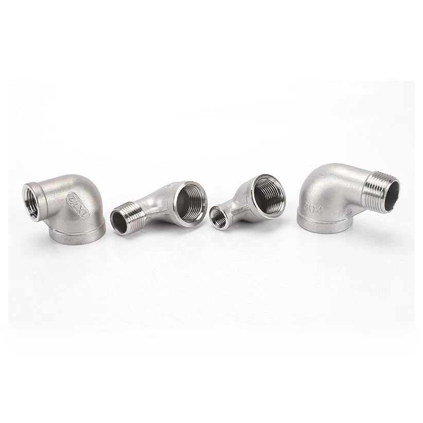 Stainless Steel BSP Reducer 90° Elbow Fittings — 1/8" to 1" Male & Female