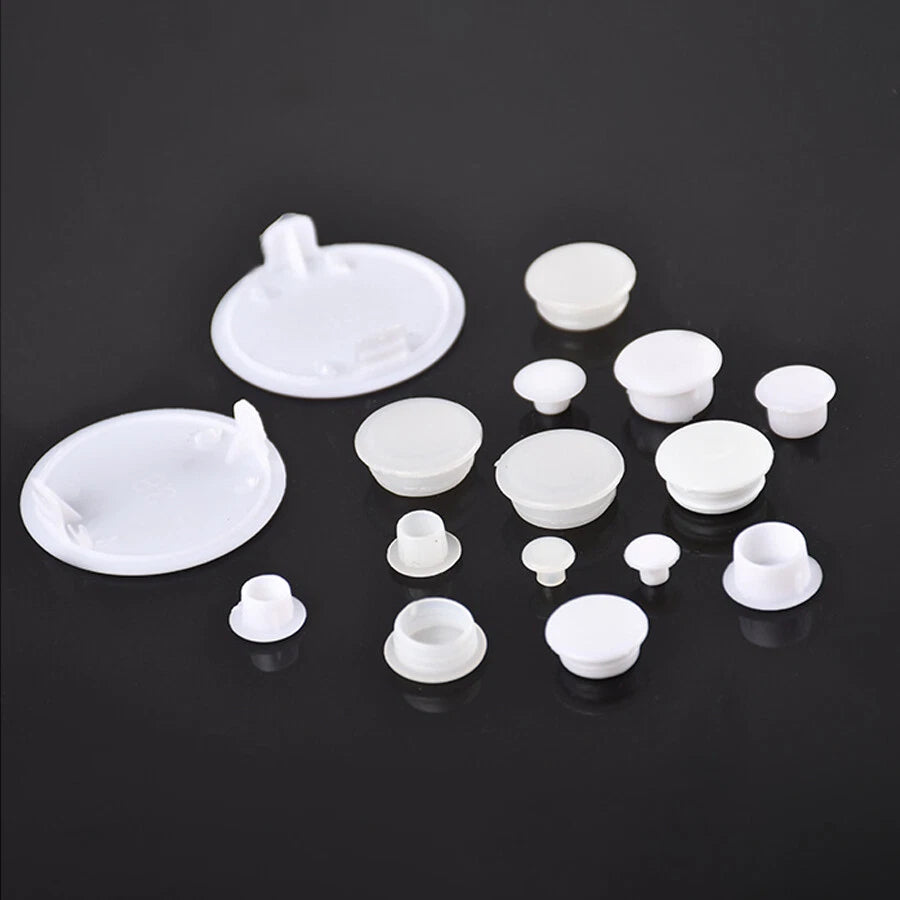 Plastic Screw Hole Cover Caps – For 5mm to 16mm Holes (100-Pack) – Multiple Colors