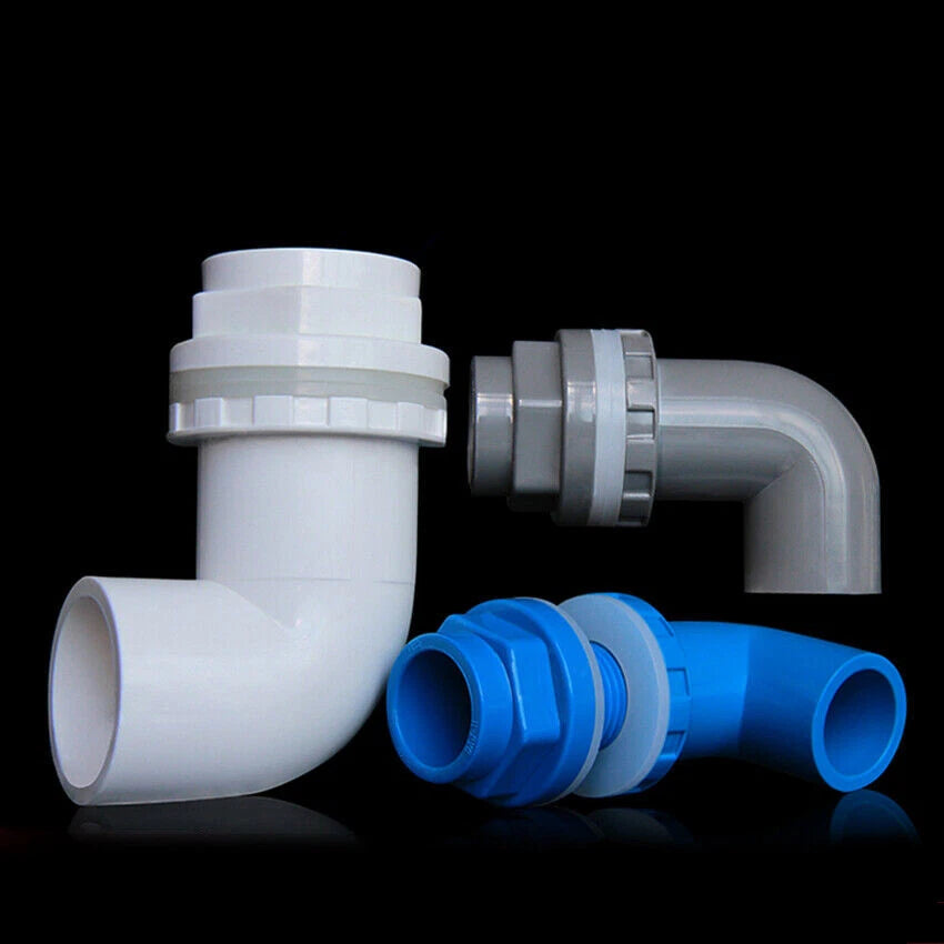 90° Elbow PVC Drain Pipe Joint Fittings 20 25 30 40 50mm for Aquarium Fish Tank