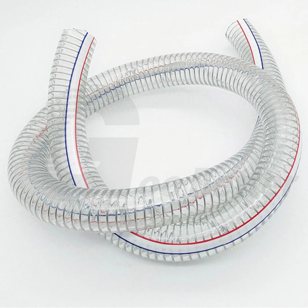 Food Grade Clear PVC Braided Hose Pipe — Wire Reinforced, Heavy Duty Air Water Fuel