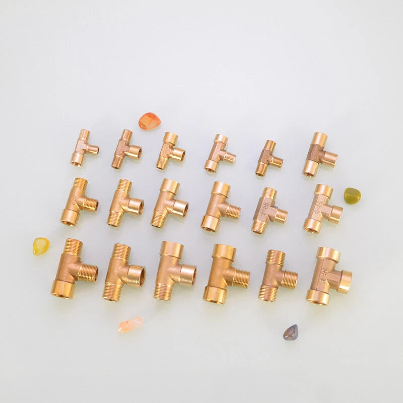 BSP Brass Tee Pipe Fitting – Male & Female Thread T-Shape Connector