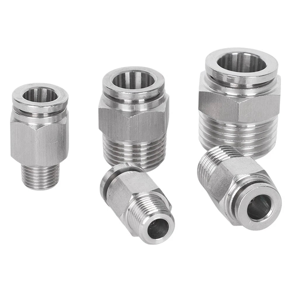 A2 Stainless Steel Pneumatic Push-in Fittings — All Types, 4–16mm
