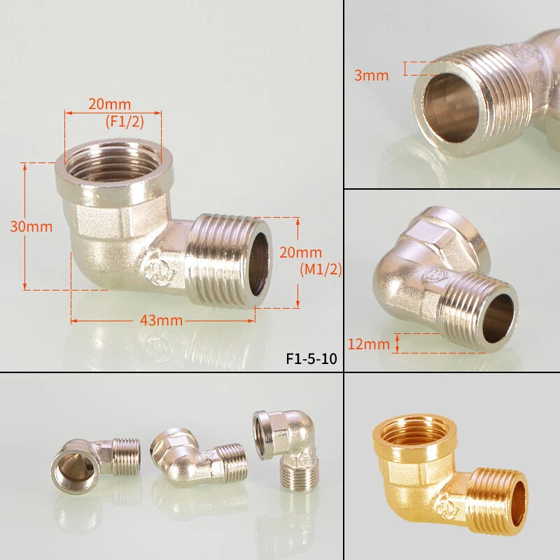 1/2" Copper Tee Elbow Diverter Valve Adapter — Hose & Shower Connector (24 Styles)