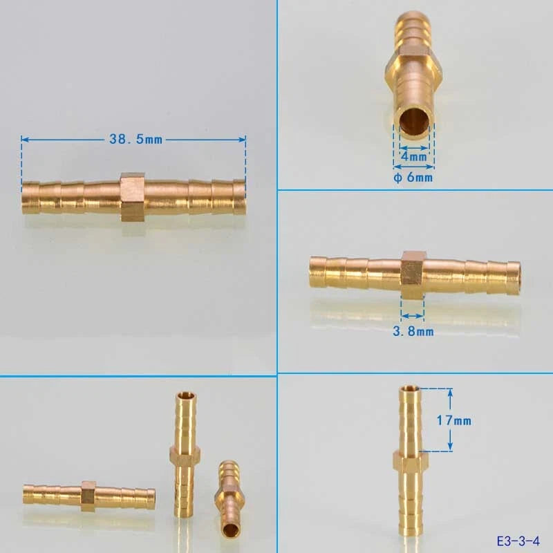 Brass Hose Joiner Fittings — Straight, Y, T & 4-Way Connectors | 6mm–19mm