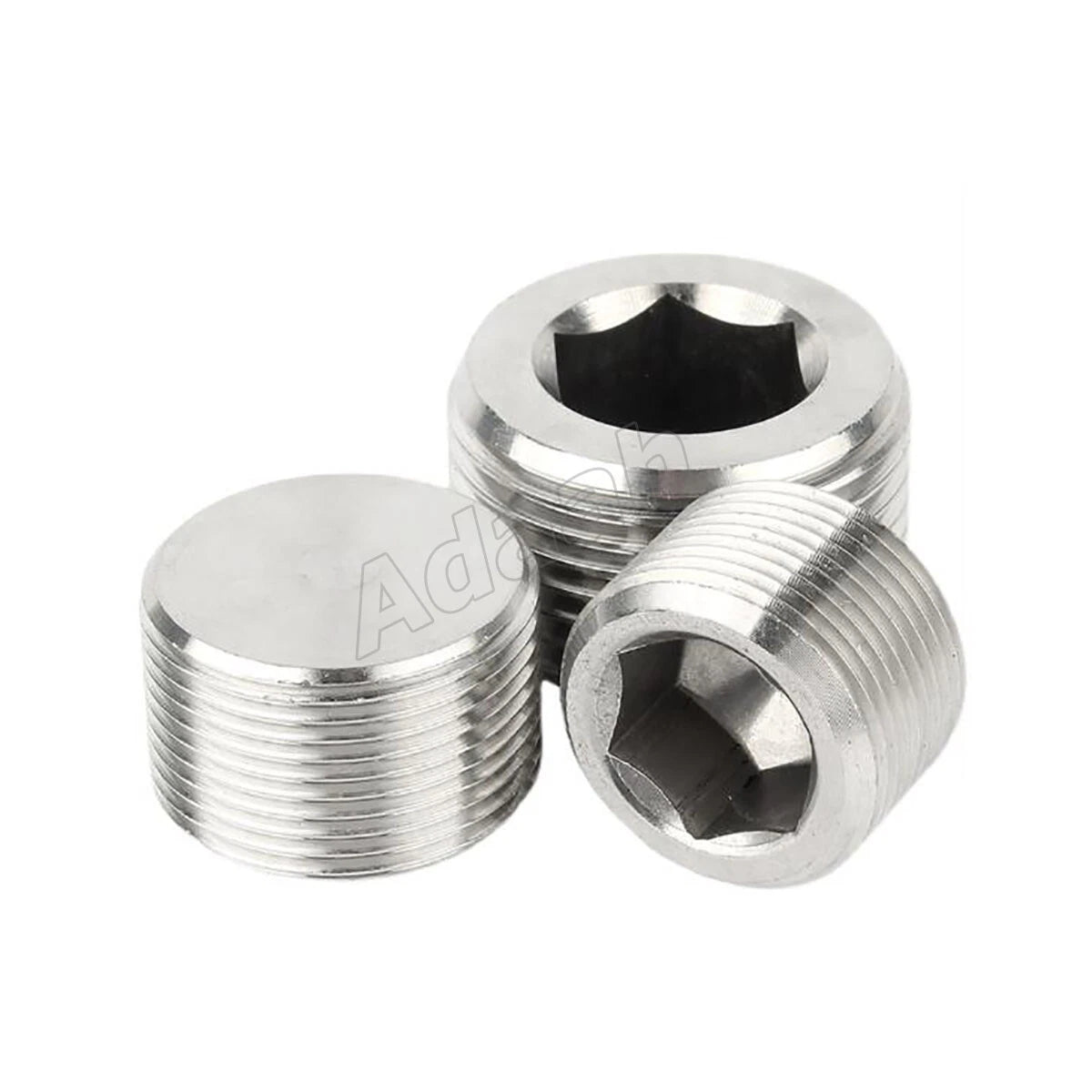Male Allen Socket Pipe Plugs – 1/16" to 2" PT & NPT Threads, 304 Stainless Steel End Caps