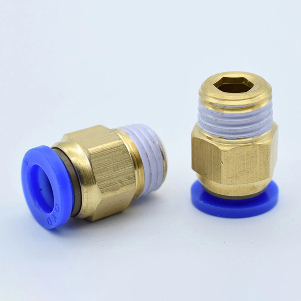 Pneumatic Straight Male Stud Push-to-Connect Fitting | PC4–PC12 × M5–M16