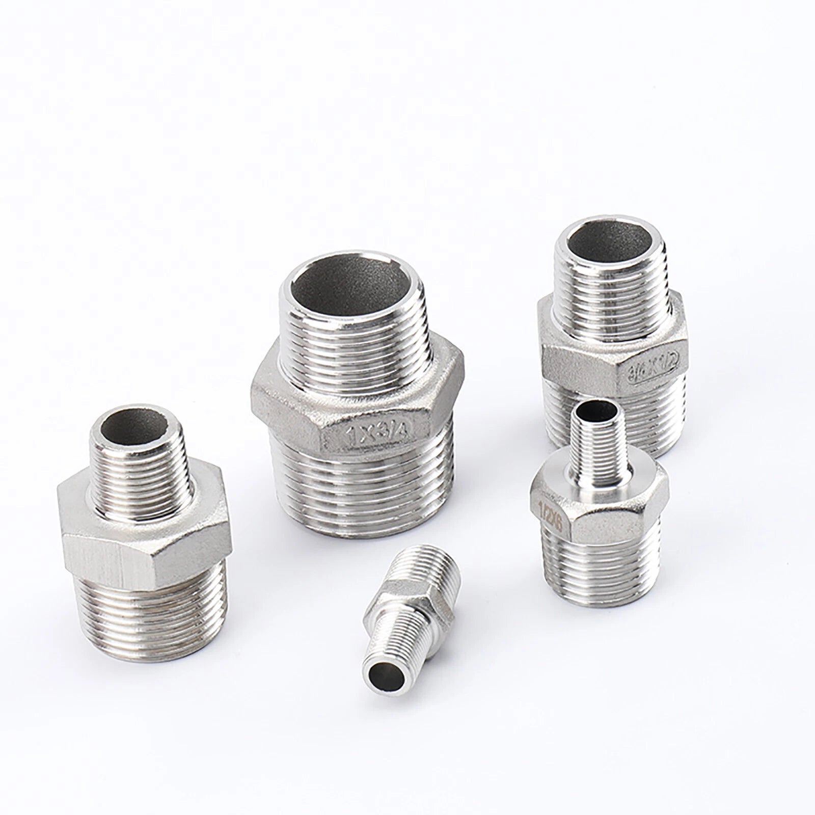 BSP Male to Male Reducing Hex Nipple 304 Stainless Steel Pipe Connector