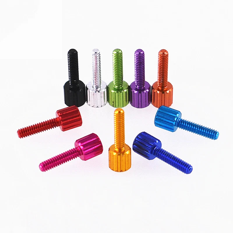 M2–M6 Aluminum Alloy Knurled Thumb Screws | Hand-Tighten Knob Bolts, 10 Colors