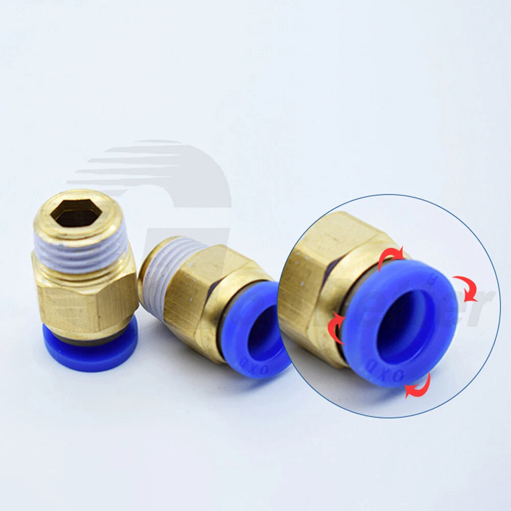 Pneumatic Push Fit Connector Hose Tube Pipe Joiner 4mm–16mm × PT Thread