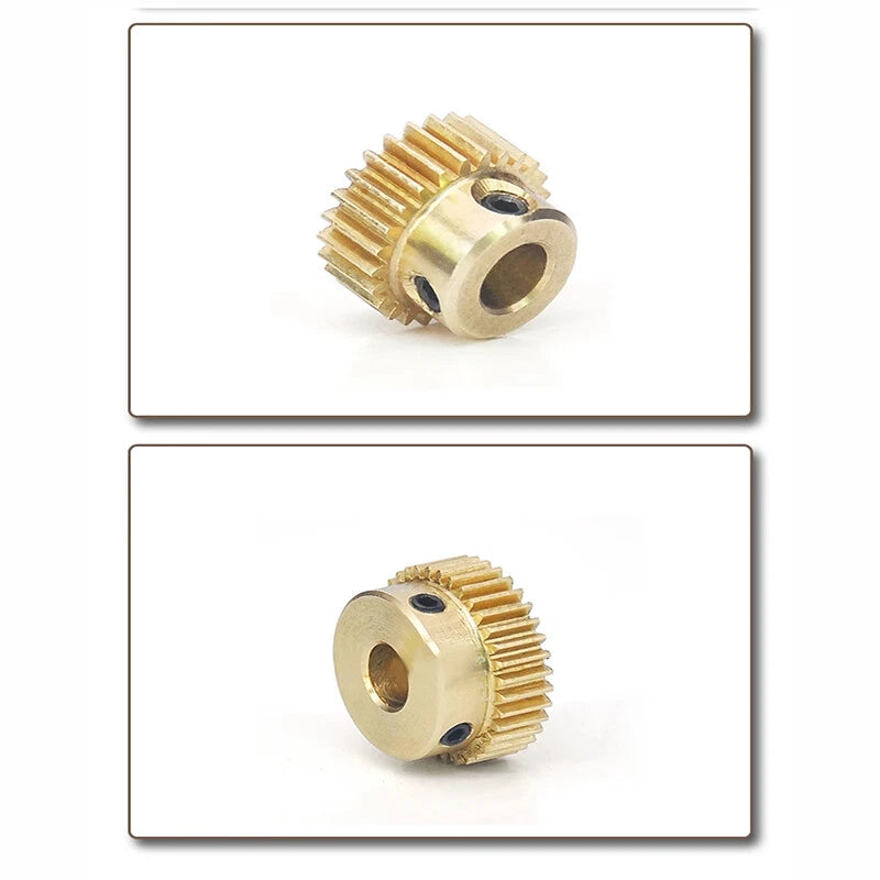 Mod 0.5 Brass Pinion Gear Spur Gears 20-60 Teeth 4-15mm Bore With Screw Hardened