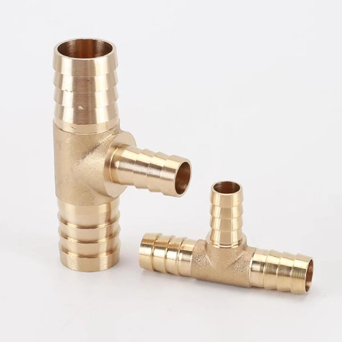 Brass Barbed T-Piece Hose Joiner Reducer Tee Connector — Air, Water & Fuel Fittings