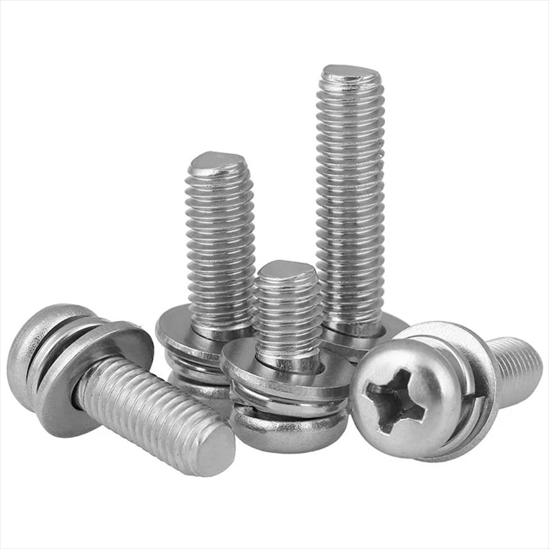 M3 M4 M5 M6 A4 Stainless Steel Bolt, Nut & Washer Set – Phillips Pan Head Marine Grade (316)