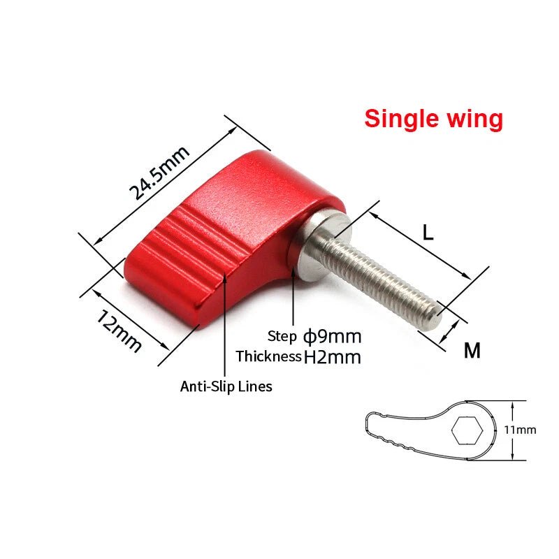 UNC 3/8" & 1/4" Wing Thumb Screws – Single & Double Wing T - Type, Aluminum & Stainless Steel - HomeDIYer